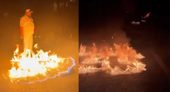 mumbai-man-sets-road-on-fire-to-mark-33-birthday-viral-video-triggers-arrest-watch