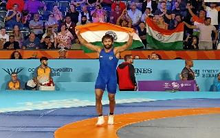 Wrestler Bajrang Punia Wins Historic Gold Medal At CWG 2022