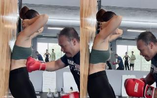 Alaya F Gets Her Abdomen Punched By Trainer For Tough Abs In This Unique Workout; Netizens React | Watch