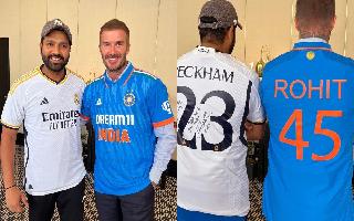 David Beckham Gifts Real Madrid Jersey To Rohit Sharma, Wishes Him Luck For World Cup Final