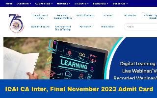 ICAI CA Inter, Final November 2023 Admit Card Released At icai.org; Full Detail Here