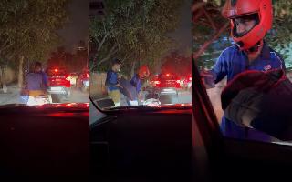viral-video-man-stuck-in-bengaluru-traffic-gets-pizza-delivered-at-car-netizens-dub-it-aapda-me-avsaar-watch