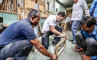 After Truck Drivers And Bike Mechanics, Rahul Gandhi Meets Carpenters At Delhi's Kirti Nagar Furniture Market | Watch