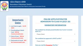 JNVST Class 6 Admission 2025: Navodaya Registration Last Date Extended Till September 23; Know Eligibility, Test Pattern