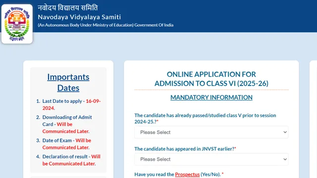 jnvst-class-6-admission-2025-navodaya-registration-last-date-extended-till-september-23-know-eligibility-test-pattern