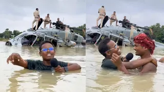 Bihar Floods: Local YouTuber's 'Ground Reporting' Of IAF Helicopter Landing In Muzaffarpur Goes Viral | WATCH