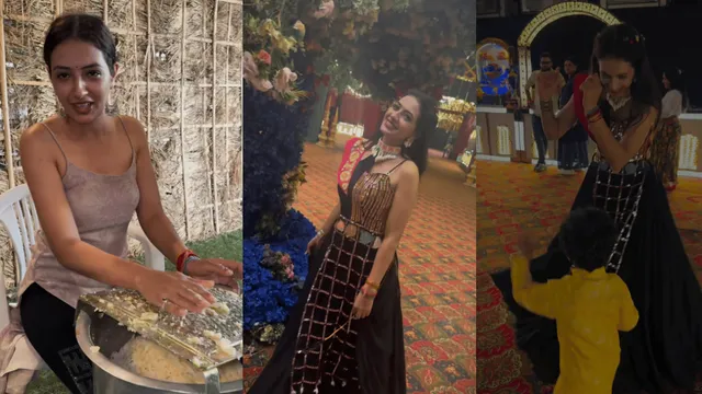 vada-pav-girl-celebrates-navratri-2024-in-surat-gets-trolled-for-food-stall-at-garba-event-dress-transformation-viral-video