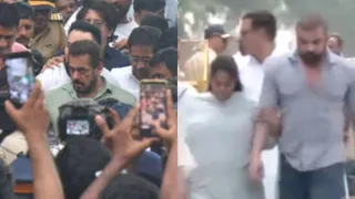 Salman Khan, Sohail Khan, Shikhar Pahariya And Other Celebs Attend Baba Siddique's Last Rites | Photos