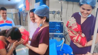Doctor Dresses Up Newly Born Baby In Goddess Ambe Attire To Introduce Her To Family; Wholesome Viral Video Wins People