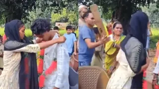 Viral Video: Bride’s Mother Hits Her With Cricket Bat During Jaimala Ceremony Over Couple’s Love Marriage
