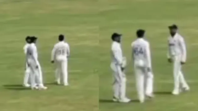 ind-vs-nz-3rd-test-virat-kohli-hilariously-mimics-yashasvi-jaiswals-walking-style-to-entertain-fans-in-wankhede-watch
