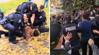 'He's Just A Kid': Parents Plead As Canadian Police Brutally Arrest Hindu Teen During Temple Attack Protest | VIDEO