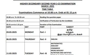TN Board Exam 2025 Datesheet Out: DGETN SSC, HSC 1st, 2nd Year Timetable Released At dge.tn.gov.in; Check Schedule Here