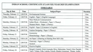 ISC Date Sheet 2025 Out: CISCE Class 12th Time Table PDF Released At cisce.org; Check Schedule Here