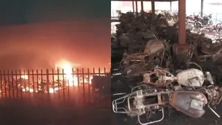 up-fire-massive-fire-engulfs-over-200-vehicles-at-varanasi-cantt-railway-station-video