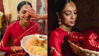 Bride-To-Be Sobhita Dhulipala Exudes Glow in Traditional Red Saree At Her Pelli Kuthuru Ceremony; Know All About It