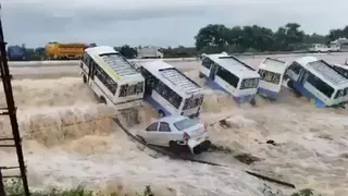 Tamil Nadu Floods: Buses Submerged, Cars Swept Away As Cyclone Fengal Wreaks Havoc In Uthangarai | Watch