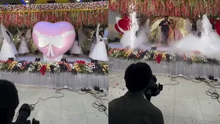 Wedding Entry To Remember! Internet Struggles To Get Over Bride And Groom’s Giant Balloon Entry | Viral Video