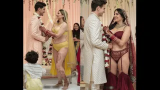 Pictures Of Bride Wearing ‘Banarasi Bikini’ At Wedding Ceremony Triggers Desis; Real Or Fake?