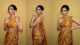 Khushi Kapoor's Printed Yellow Pre-Draped Saree Is Right Choice To Attend BFF's Wedding