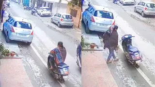Viral Video: Woman Driving Scooter Steals Flower Pot In Broad Daylight; Netizens Say 'Women Can Do Anything'