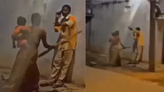 Angry Wife Beats Drunk Husband With Broomstick On Road; Internet Reacts