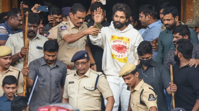 allu-arjun-hyderabad-house-vandalised-over-pushpa-2-stampede-six-osmania-university-members-arrested-cm-revanth-reddy-bjp-react