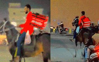 telangana-zomato-delivery-boy-rides-horse-to-work-reason-leaves-netizens-feeling-relatable-watch-viral-video