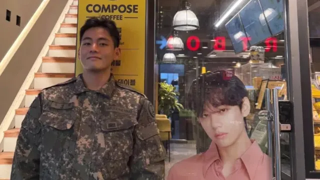 bts-v-looks-handsome-in-military-uniform-while-picking-up-beverages-fans-cant-get-enough-of-kim-taehyung-charisma