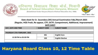 HBSE Date Sheet 2025 Out: Haryana Board Class 10, 12 Time Table Released At bseh.org