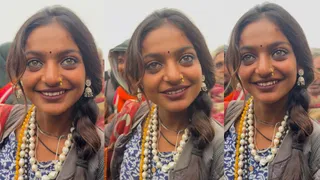 Mahakumbh 2025: Garland Seller Stuns Internet With Her Beauty; Dusky Skin, Amber Eyes, And Sculpted Features Steal Spotlight