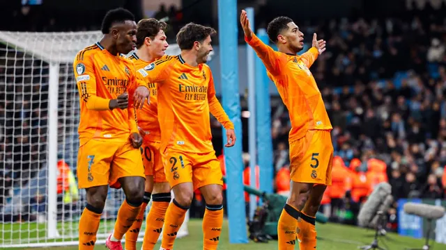 uefa-champions-league-2024-25-jude-bellingham-real-madrid-beat-manchester-city-in-ucl-play-off-match-erling-haaland-mci-vs-rma-full-time-score-etihad-stadium
