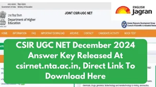 CSIR NET December 2024 Answer Key Out At csirnet.nta.ac.in, Check Response Sheet, Direct Link To Download Here