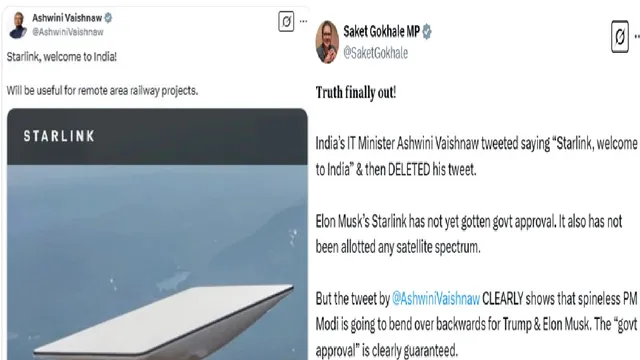 starlink-in-india-row-ashwini-vaishnaws-deleted-x-post-draws-opposition-heat-how-much-bjp-got-from-deal
