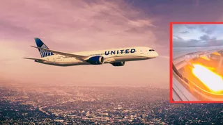 United Airlines Scare: Engine Bursts Into Flames Mid-Flight After Bird Strike; Terrified Passengers Scream | Caught On Video