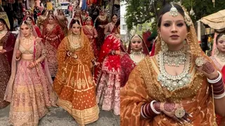 Brides In Full Makeup Walk On Busy Road; Viral Video Leaves Everyone Stunned: 'Marketing Acchi Hai'