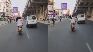Woman Beats Husband With Slipper On Moving Bike In Lucknow; Viral Video Shocks Internet