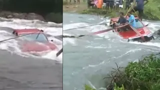 Toyota Hilux Stuck In River, Crane And People Come To Rescue: Watch Viral Video