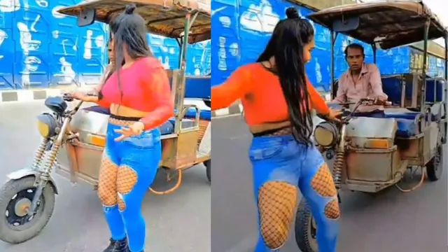 woman-stops-e-rickshaw-in-middle-of-busy-road-and-dances-to-bhojpuri-song-viral-video-leaves-internet-divided
