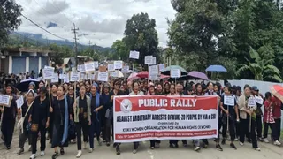 Manipur's Kuki Women Hit Street To Protest 'Arbitrary Arrests': 'Respect Human Rights'