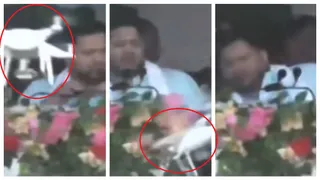 tejashwi-yadav-narrowly-escapes-injury-as-drone-crashes-into-podium-during-rjd-leaders-speech-in-patna-video