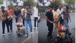 Proud Dad Takes Daughter To School With Full Band Baaja On Her First Day; Internet Cheers The Celebration | VIDEO