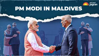 PM Modi In Maldives: Muizzu Greets PM At Airport As Vande Mataram Chants Echo In Male | Watch