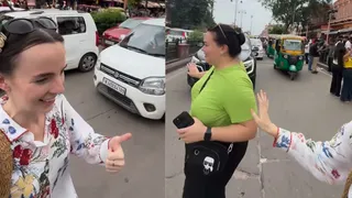 Russian Woman Crosses Busy Road In True Indian Style, Hilarious Video Leaves Internet In Splits