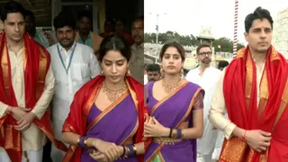 Param Sundari Stars Sidharth Malhotra And Janhvi Kapoor Seek Blessings At Tirupati | Viral Video