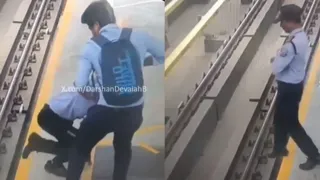 Exhausted Security Guard Sleepwalks And Falls On Tracks After 16-Hour Shift At Bengaluru’s Metro Station; CCTV Video Goes Viral