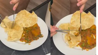 Korean Man Eats Aloo Puri For The First Time But With Chopsticks; Desi Netizens Call It ‘Illegal’