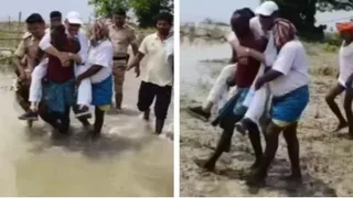 Bihar MP Tariq Anwar Carried By Villagers During Flood Inspection; Congress Defends ‘Unwell’ Leader Amid Backlash