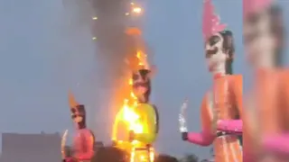 Bhopal: Dussehra Celebrations Took A Hit As Drunk Man Sets Ravan Effigy On Fire Early Morning | Watch