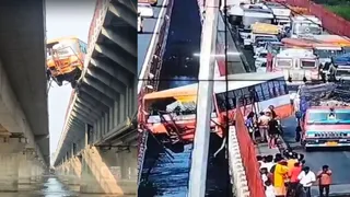 UP: Rampur-Delhi Bus Nearly Plunges Into Ganga River After Losing Control; Passengers Panic | Watch